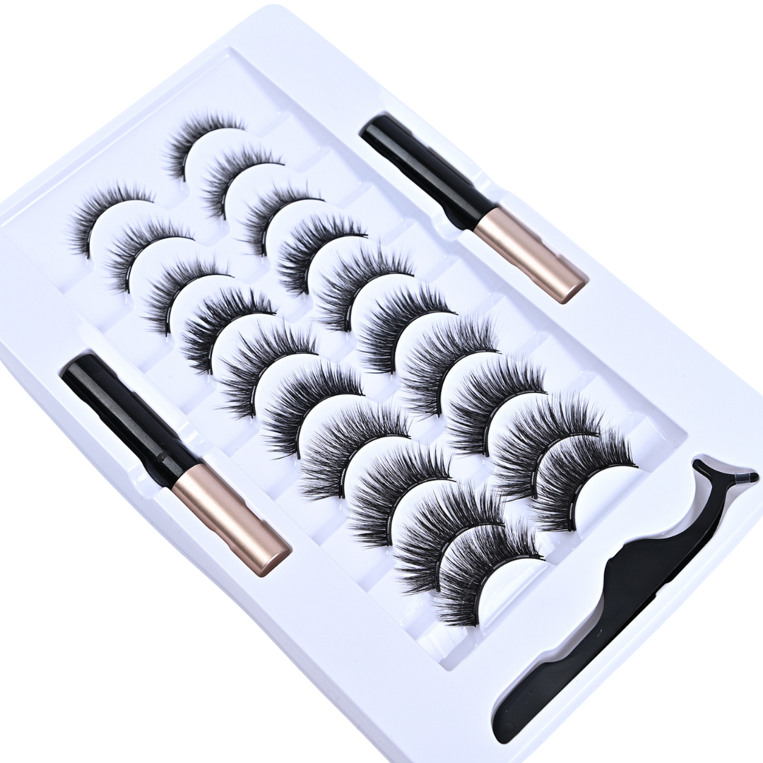 Tiktok/Douyin Hot 10 Pairs Natural Glue Free Mixed styles Magnetic Eyelashes Set 【Tiktok抖音爆款】十对自然无胶混装磁性睫毛套装