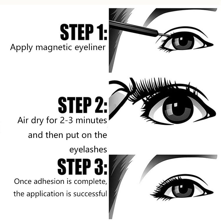 Tiktok/Douyin Hot 5 Pairs Natural Glue Free Magnetic Eyelashes Eyeliner Kit【Tiktok抖音爆款】5对自然免胶磁性睫毛眼线套装