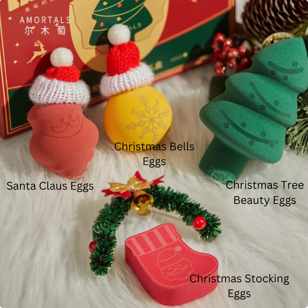 AMORTALS Curious Beauty Eggs Christmas Gift Set 4pcs/set 尔木萄奇趣美妆蛋圣诞礼盒 ...