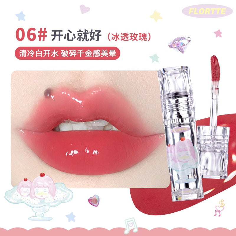 Flortte Wackky Girl's World Lip Gloss 2.6g 花洛莉亚女生宿舍系列唇漆