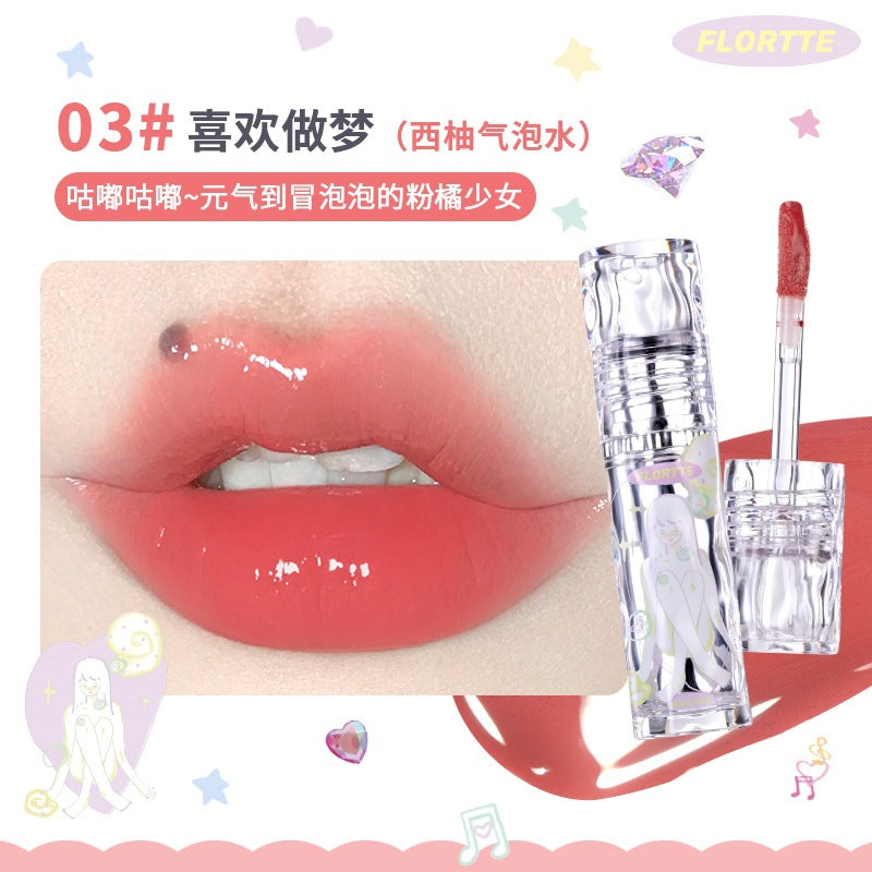 Flortte Wackky Girl's World Lip Gloss 2.6g 花洛莉亚女生宿舍系列唇漆