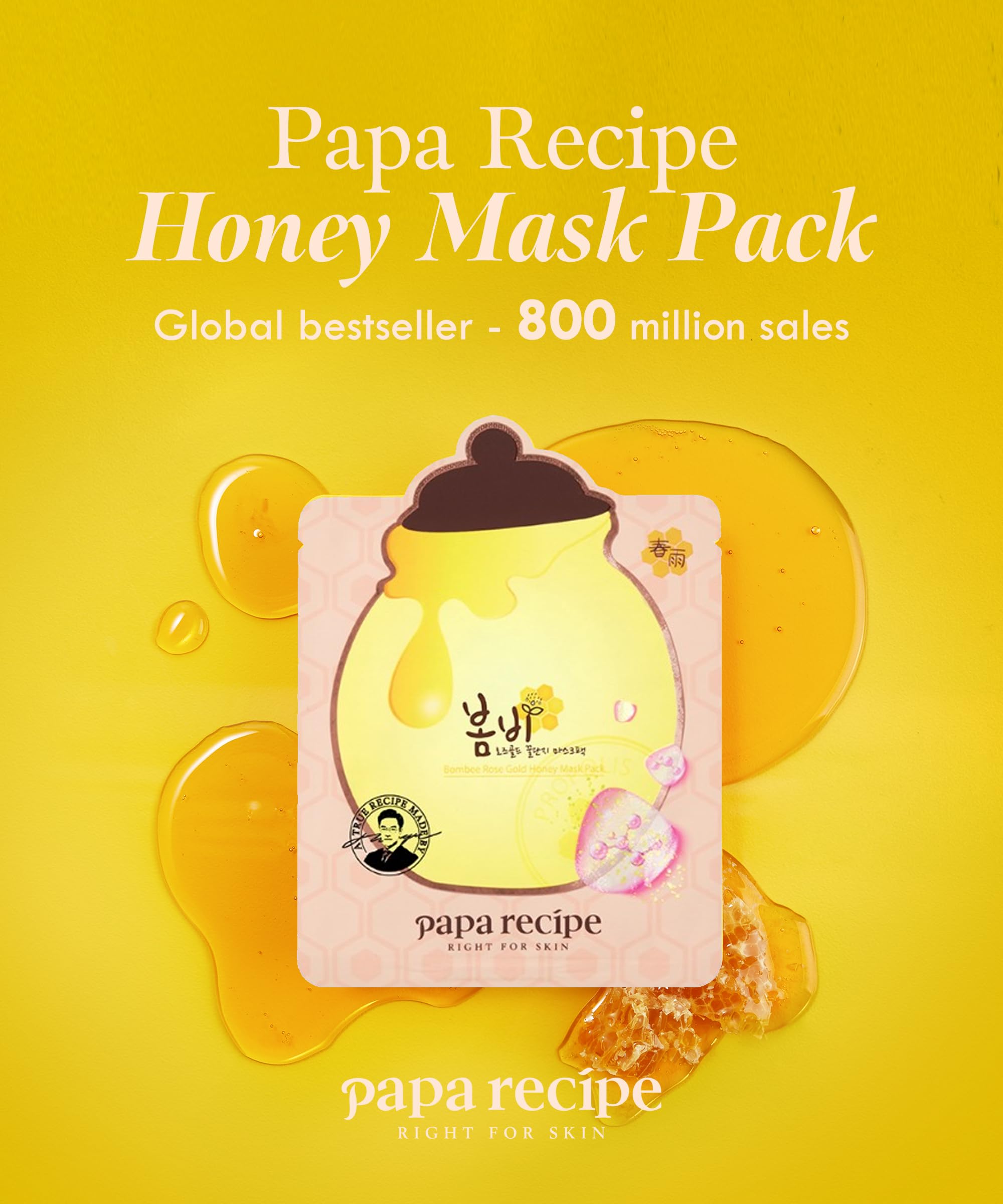Papa Recipe Rose Gold Honey Mask 25g*10Pcs 春雨玫瑰黄金蜂蜜面膜