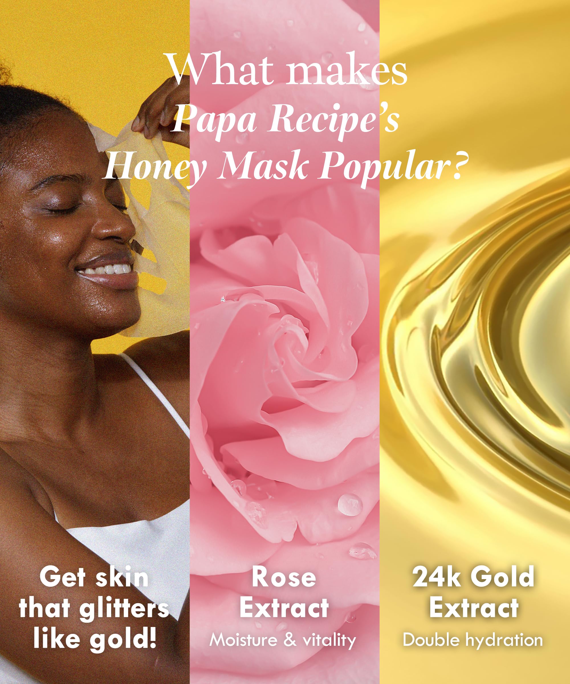 Papa Recipe Rose Gold Honey Mask 25g*10Pcs 春雨玫瑰黄金蜂蜜面膜