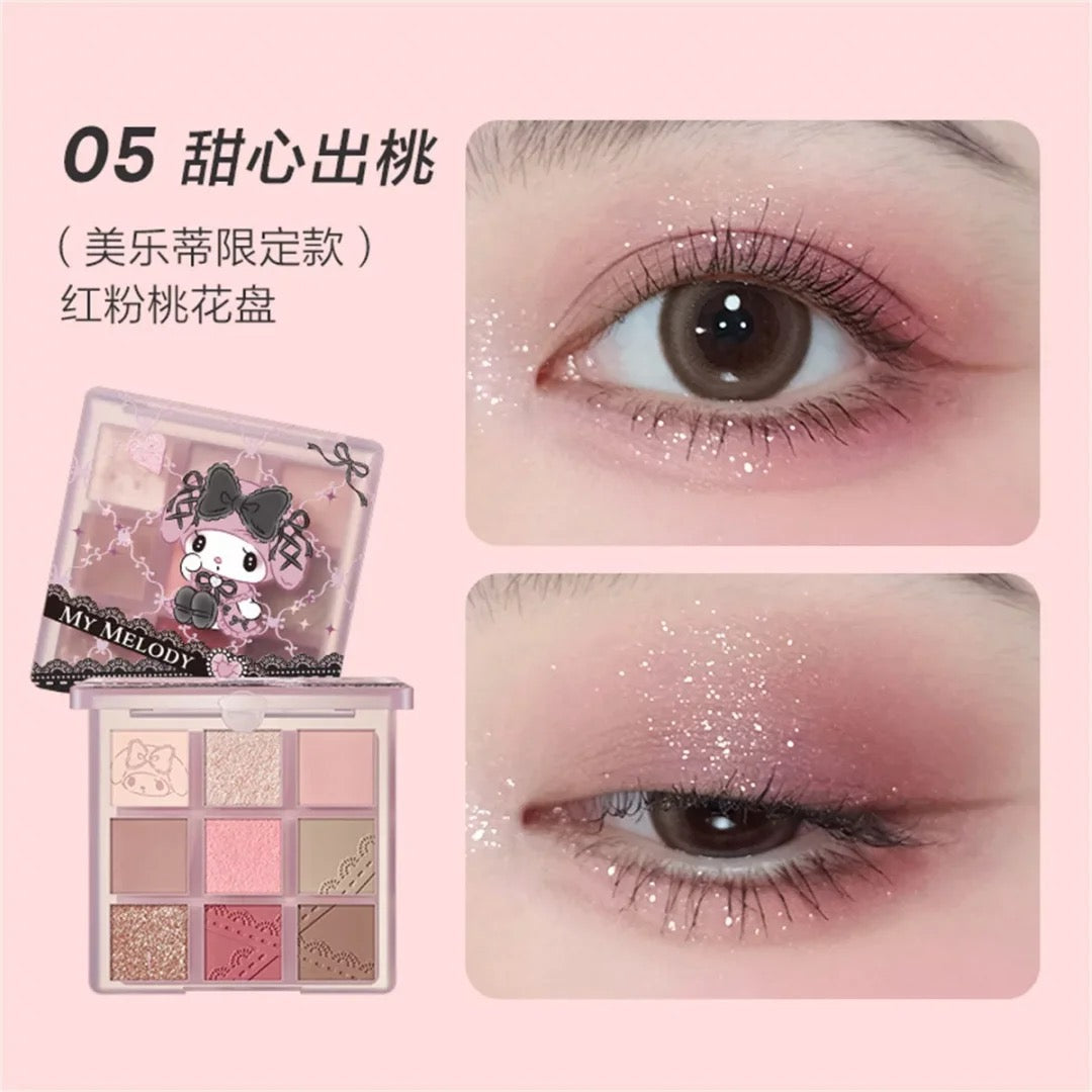 Pink Bear x Sanrio My Melody Kuromi Fairy Dream 9-Color Eyeshadow Palette 8g 皮可熊三丽鸥联名童话梦境九色眼影盘