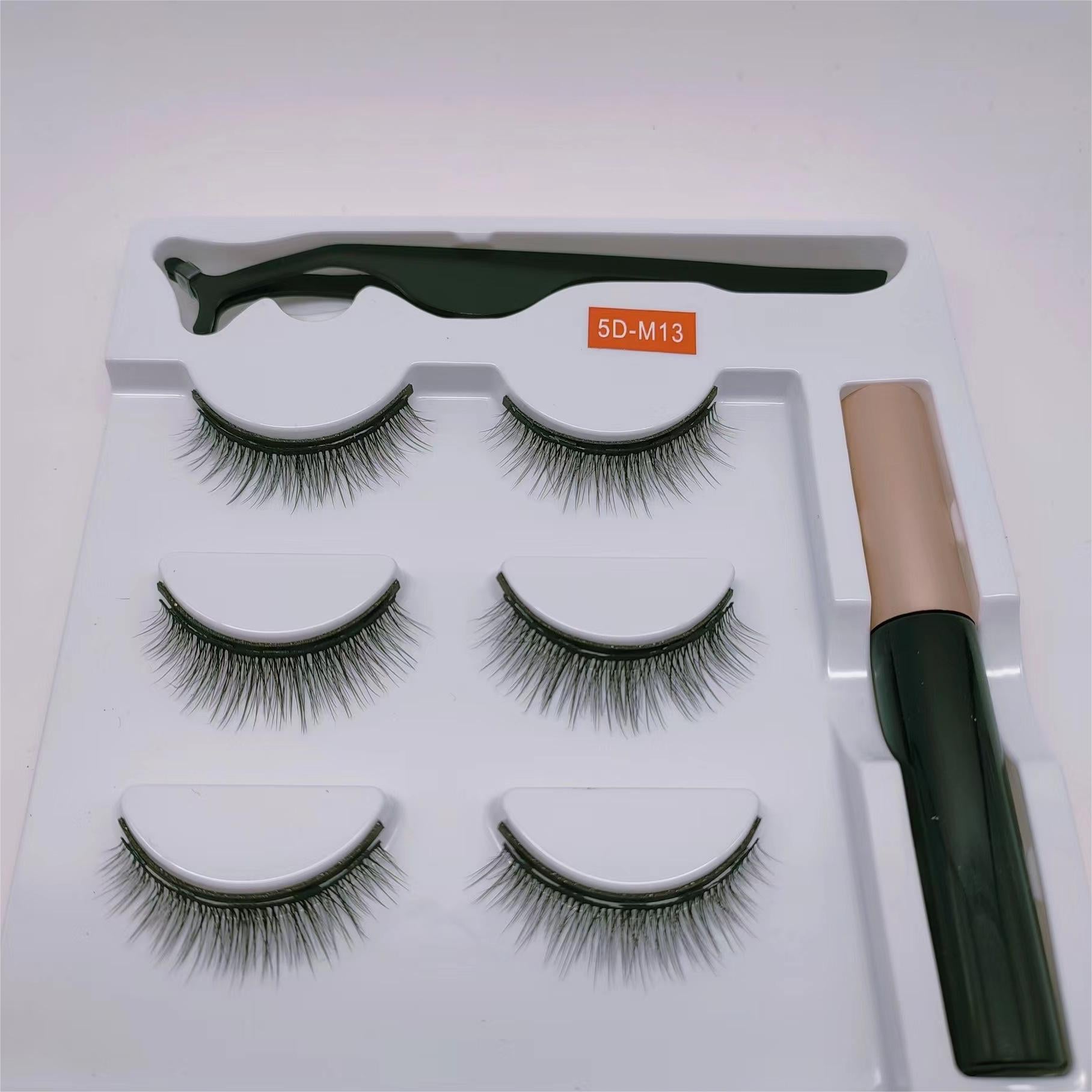 Tiktok/Douyin Hot 3 Pairs Natural Glue Free Magnetic Eyeliner Eyelashes Set 【Tiktok抖音爆款】3对自然免胶磁性睫毛眼线套装