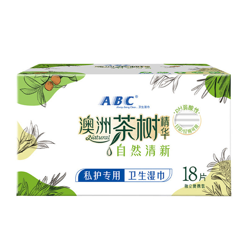ABC Australian Tea Tree Sanitary Wipes 18pcs  ABC卫生湿巾澳洲茶树18片