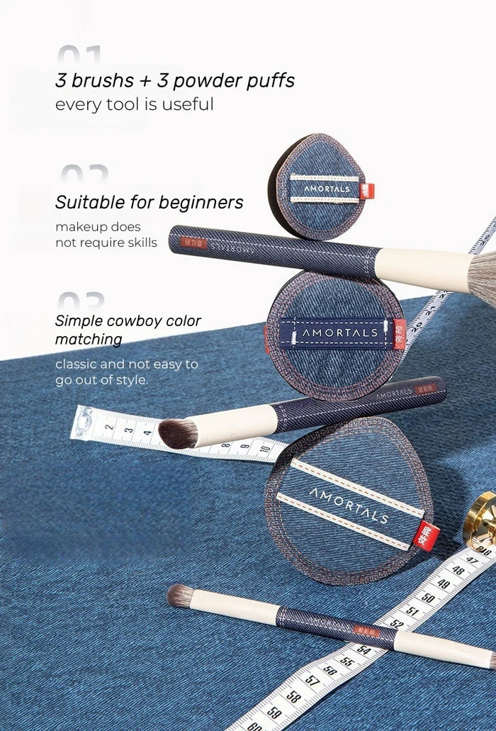 Amortals Just One Set Cowboy Makeup Tool Set 6pcs 尔木萄就这一套新手套装