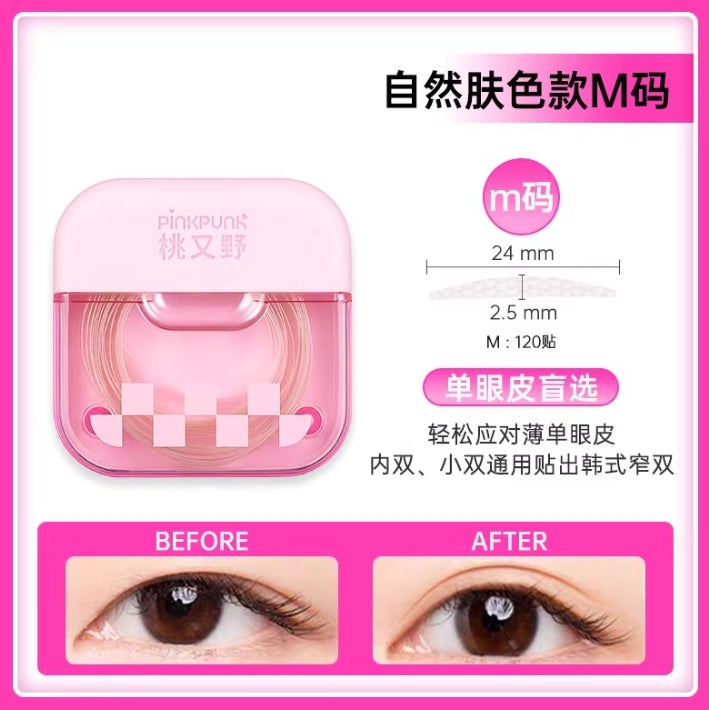 PINK PUNK Natural Skin Tone Double Eyelid Tape (Roll Packaging) 120pcs 桃又野自然肤色款双眼皮贴（卷筒装）