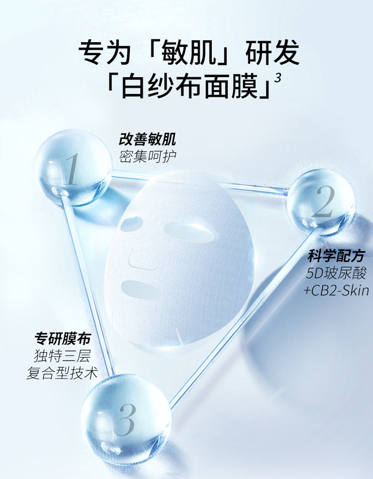 Biohyalux White Gauze Mask 30g*5 润百颜白纱布面膜