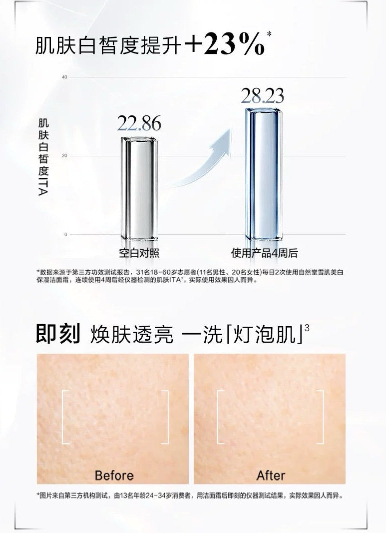 CHANDO Cellcrystal Whitening Moisturizing Cleanser 120g 自然堂雪肌美白保湿洁面霜