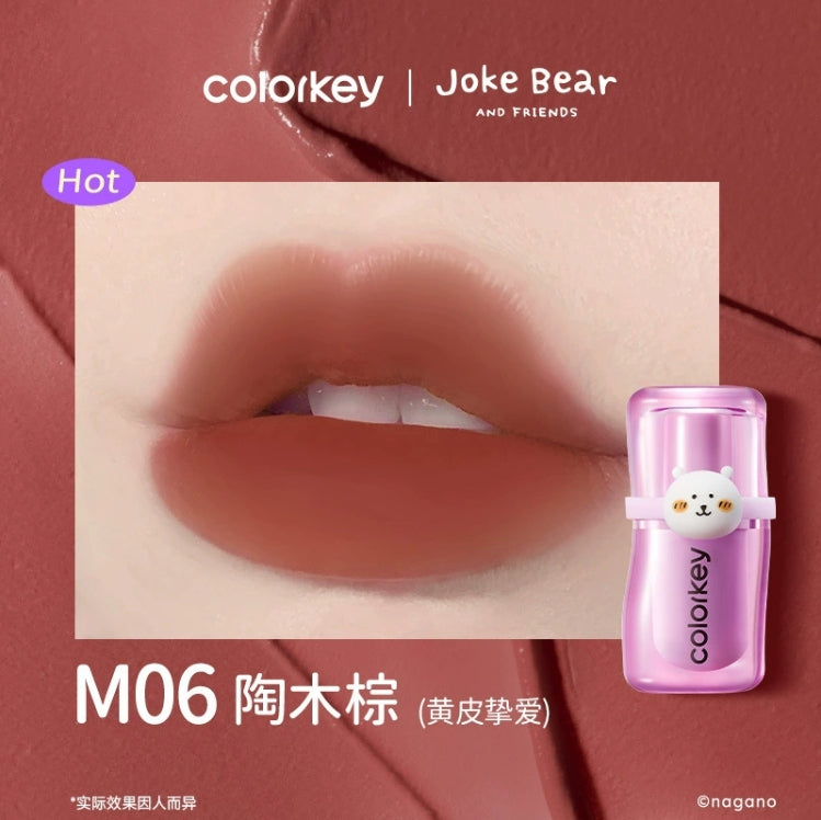 Colorkey × Joke Bear And Friends Silky Creamy Matte Lip Mud 3g 珂拉琪×自嘲熊和朋友们系列绵绵奶雾唇泥