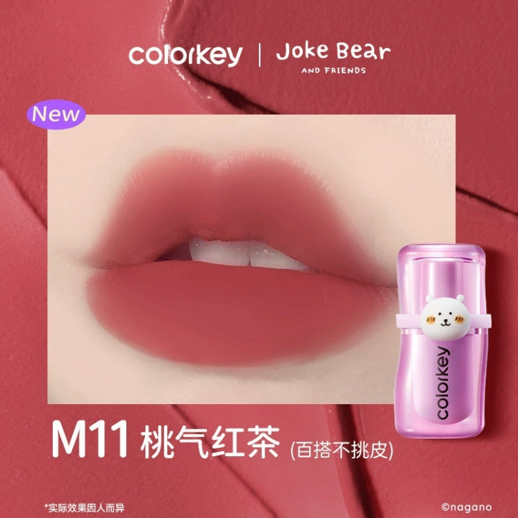 Colorkey × Joke Bear And Friends Silky Creamy Matte Lip Mud 3g 珂拉琪×自嘲熊和朋友们系列绵绵奶雾唇泥