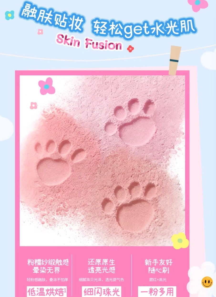 Colorkey × Pokky Mao Collaboration Misty Luster Dual Highlighter Blush 4g 珂拉琪×波点猫联名雾彩流光高光腮红