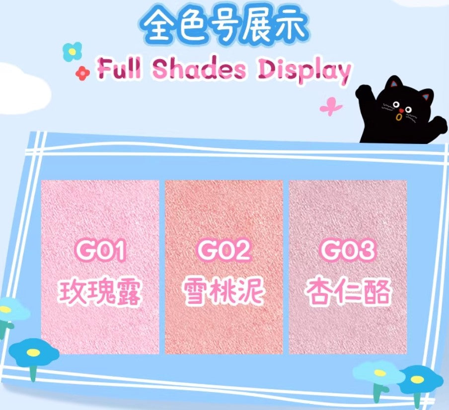 Colorkey × Pokky Mao Collaboration Misty Luster Dual Highlighter Blush 4g 珂拉琪×波点猫联名雾彩流光高光腮红