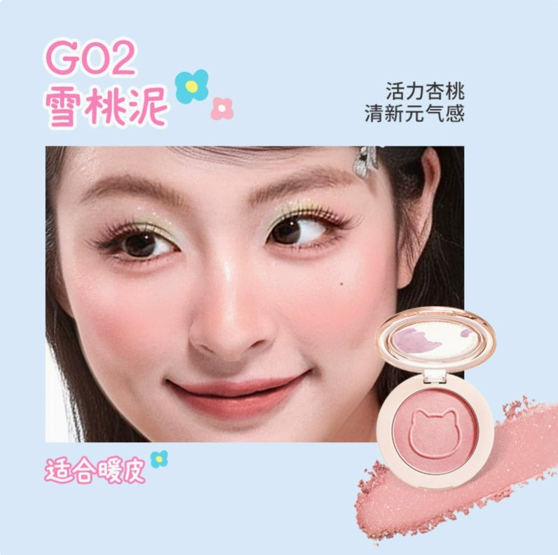 Colorkey × Pokky Mao Collaboration Misty Luster Dual Highlighter Blush 4g 珂拉琪×波点猫联名雾彩流光高光腮红