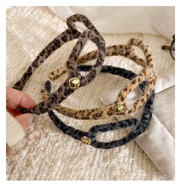 CuteHart Korean Fashion Leopard Headband - Cute Eyewear-Style Hair Band for Women 2pcs 专为女性设计的韩系时尚豹纹发箍拥有可爱眼镜造型