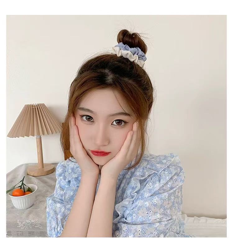 CuteHart Simple Colorful Satin Hair Tie - Chic Piggy Large Intestine Hair Tie for a Stylish Look 2pcs 简约彩色缎面猪大肠发圈带来时尚造型