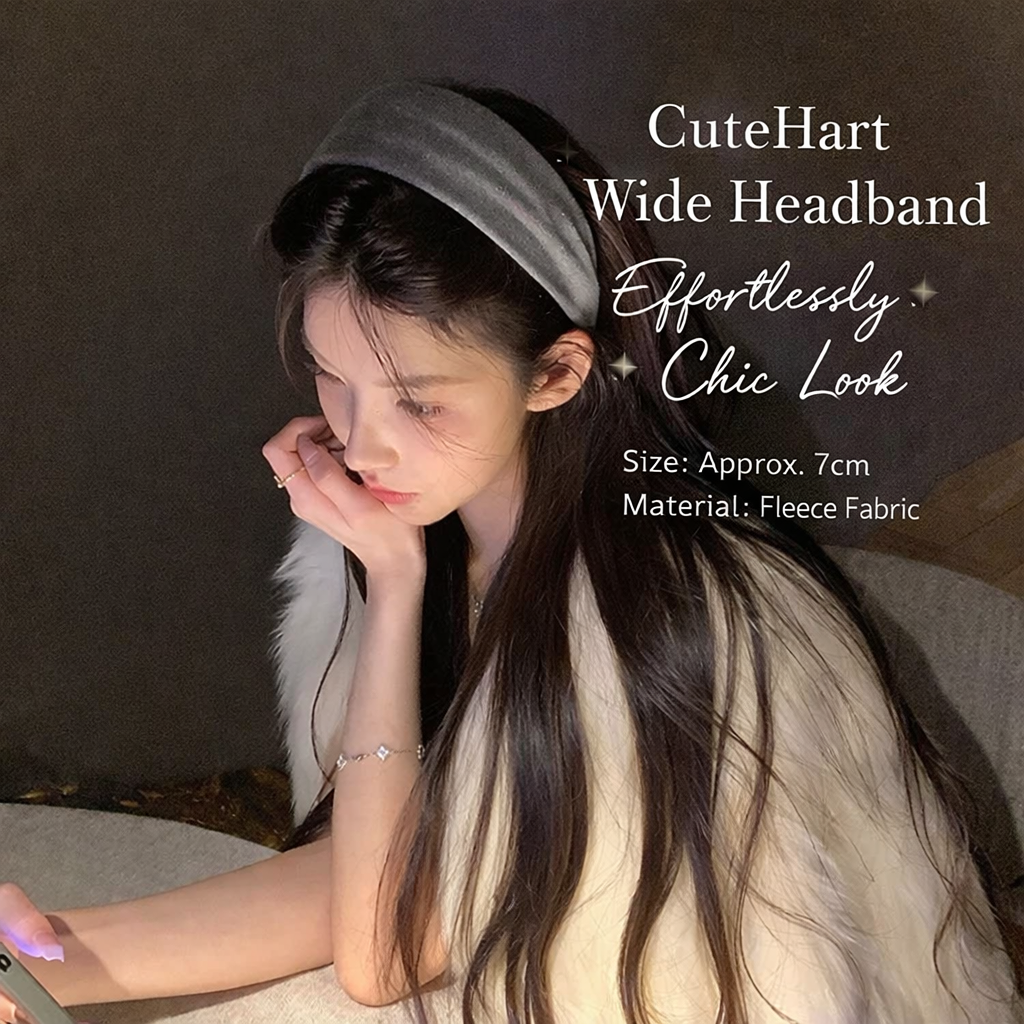 CuteHart Wide Headband - Stylish Cloth Headband for an Effortlessly Chic Look 1pc 宽边日常发箍散发高级感与简约风尚