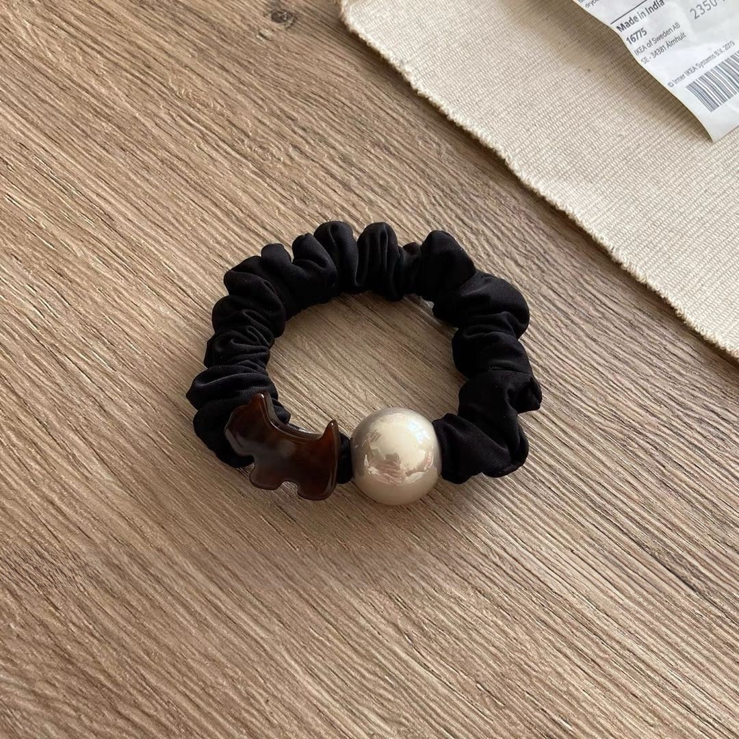 CuteHart Cute Hair Tie - Adorable Hair Tie with Cartoon Pearl Dog Design for a Fun Look 2pcs 韩系卡通珍珠小狗发圈增添可爱俏皮感