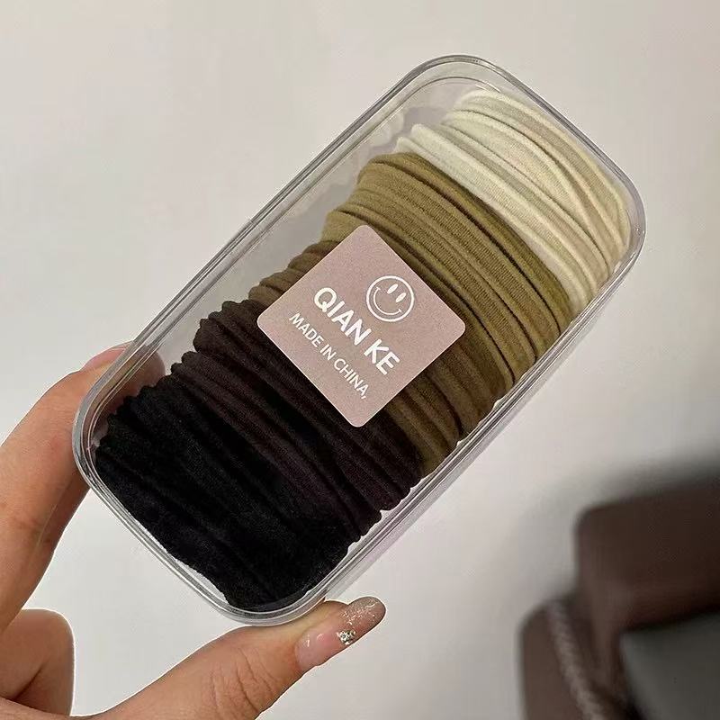 CuteHart High Elasticity Boxed Hair Elastics - Simple and Durable Hair Ties for Everyday Use 10pcs 高弹力盒装简约橡皮筋为日常造型提供耐用舒适的选择