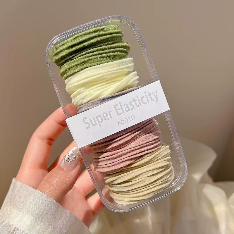 CuteHart High Elasticity Boxed Hair Elastics - Simple and Durable Hair Ties for Everyday Use 10pcs 高弹力盒装简约橡皮筋为日常造型提供耐用舒适的选择