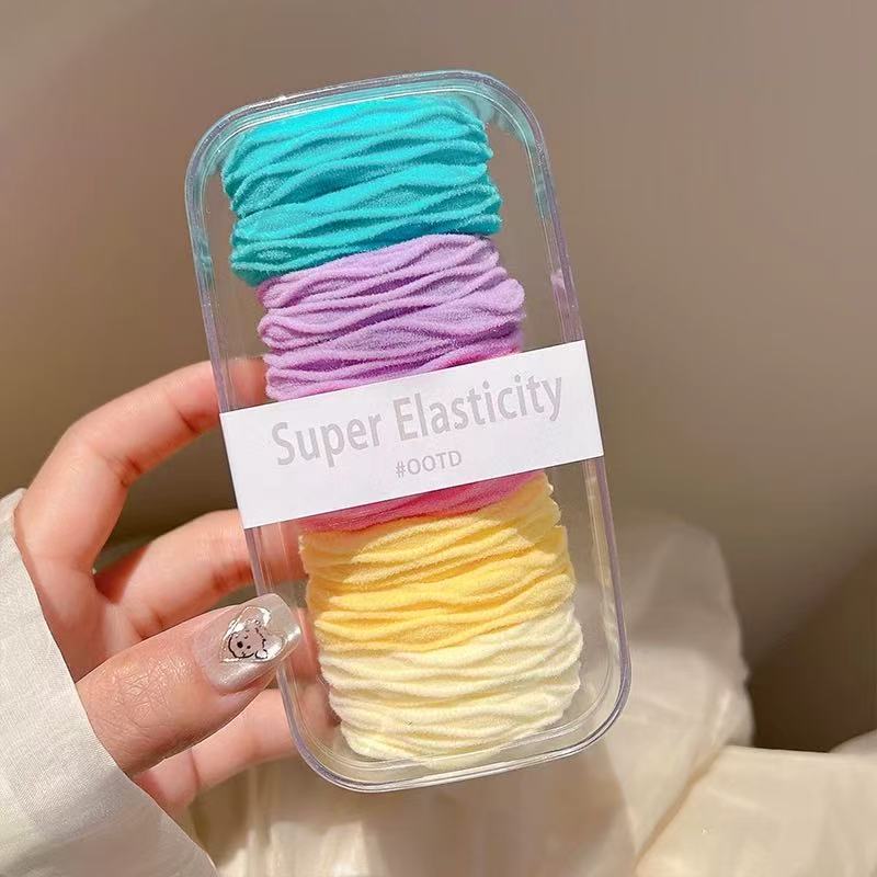 CuteHart High Elasticity Boxed Hair Elastics - Simple and Durable Hair Ties for Everyday Use 10pcs 高弹力盒装简约橡皮筋为日常造型提供耐用舒适的选择