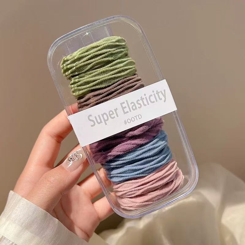 CuteHart High Elasticity Boxed Hair Elastics - Simple and Durable Hair Ties for Everyday Use 10pcs 高弹力盒装简约橡皮筋为日常造型提供耐用舒适的选择