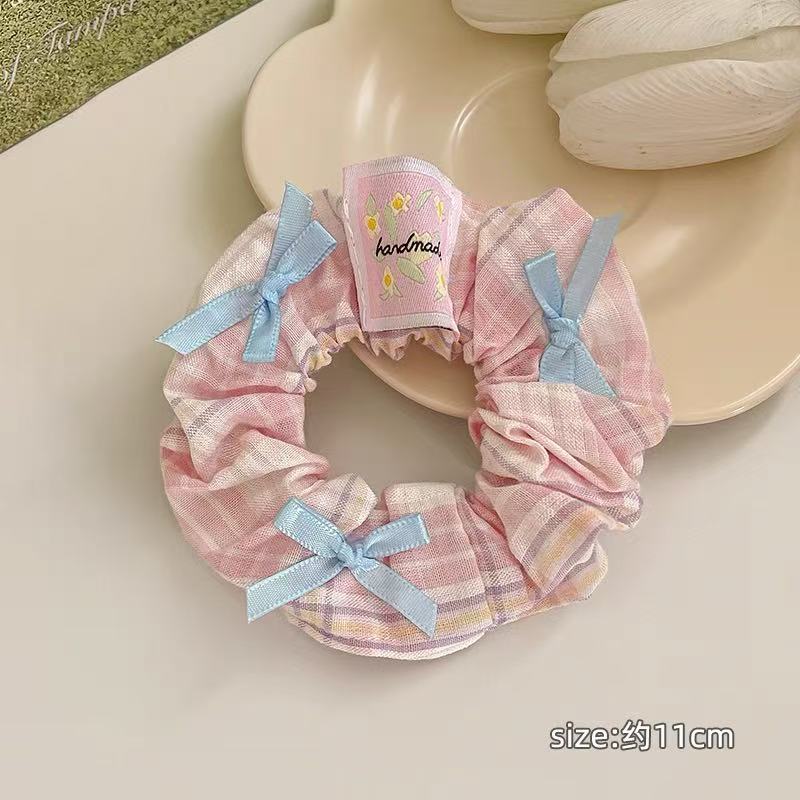 CuteHart Pearl Bow Hair Ties - Elegant Ribbon Bow Scrunchie with Pearl Accents 2pcs 珍珠点缀的优雅缎带蝴蝶结发圈