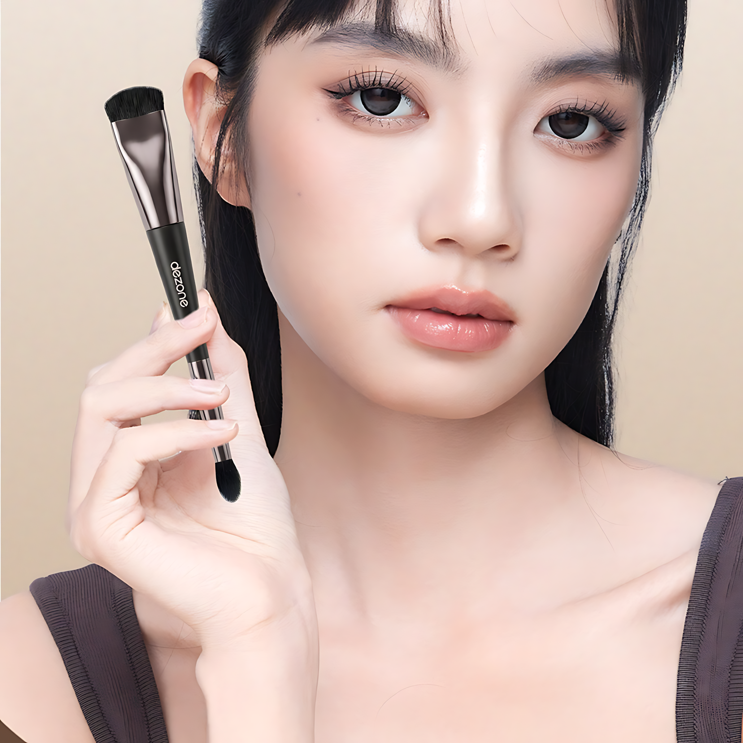 DEZONE Dual-Ended Contour Brush 1pc 黛庄双头修容刷