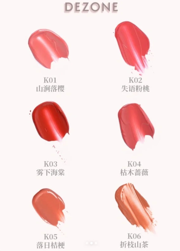DEZONE Misty Water Lip Gloss 2.9g 黛庄氤氲水雾唇釉
