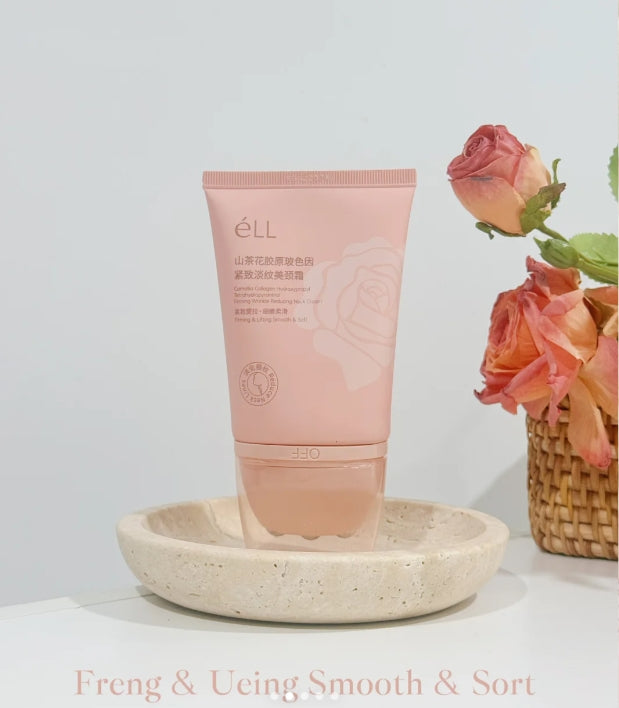 ELL Camellia Peptide Collagen Bolusine Neck Cream 100g ELL山茶花多肽胶原玻色因淡纹紧致美颈霜