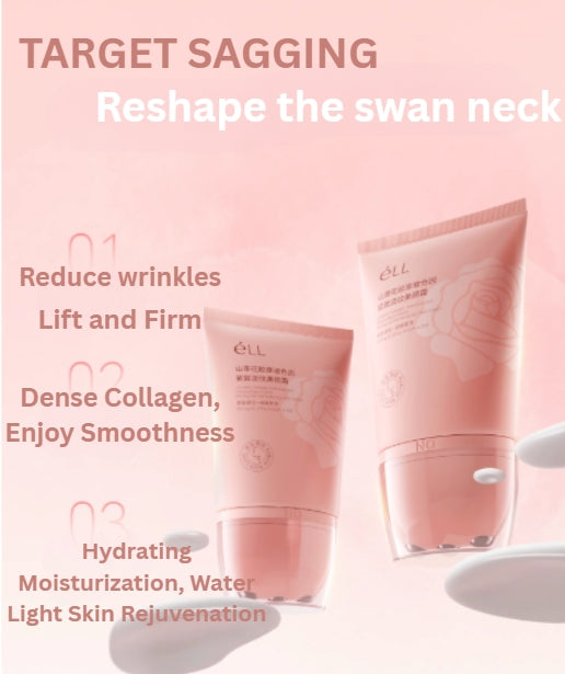 ELL Camellia Peptide Collagen Bolusine Neck Cream 100g ELL山茶花多肽胶原玻色因淡纹紧致美颈霜