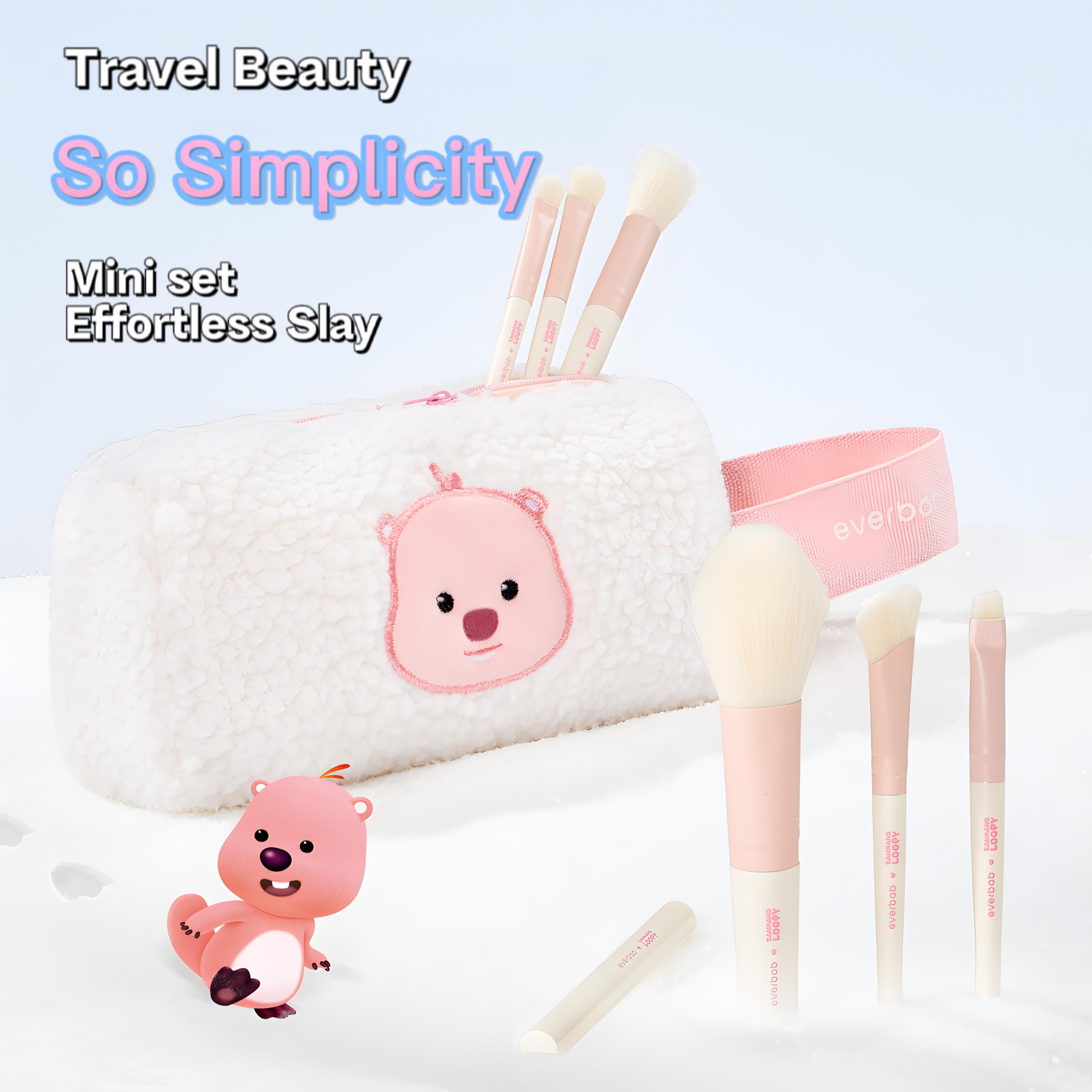 EVERBAB LOOPY Cosmetic Mini Portable Blush Set 艾蓓拉赞萌露比联名化妆刷套装 1set