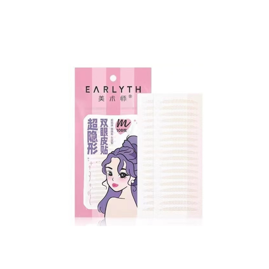 Earlyth Natural Invisible Seamless Lace Single-sided Puffy Eyes Double Eyelid Tape 美术师自然隐形无痕蕾丝单面肿眼泡双眼皮贴