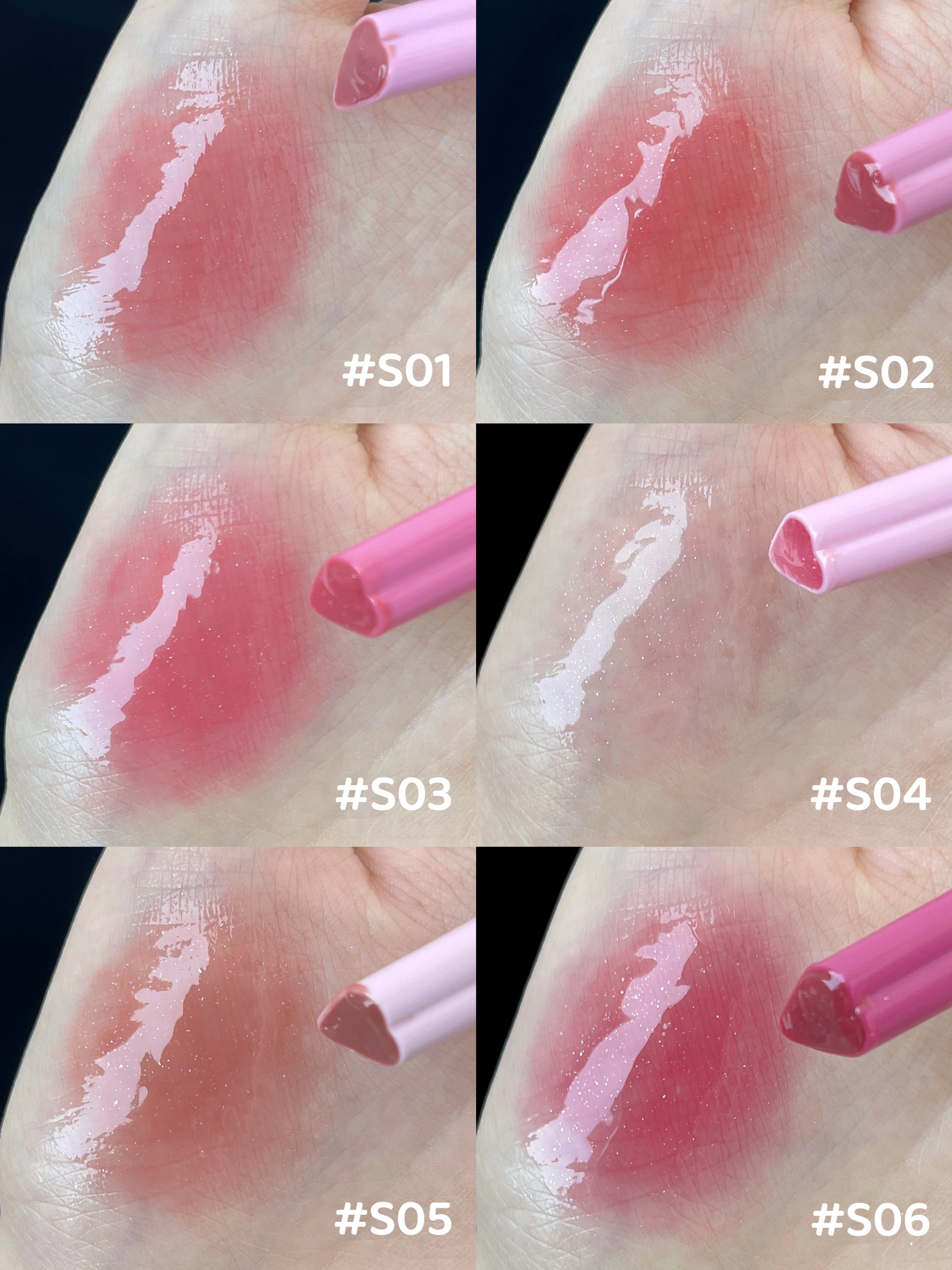 [NEW] FLORTTE Heart-shaped Solid Lipstick Fine Flash Hydrogloss Lip Glaze 6 Variants 花洛莉亚怪美莉亚心型固体唇蜜细闪口红