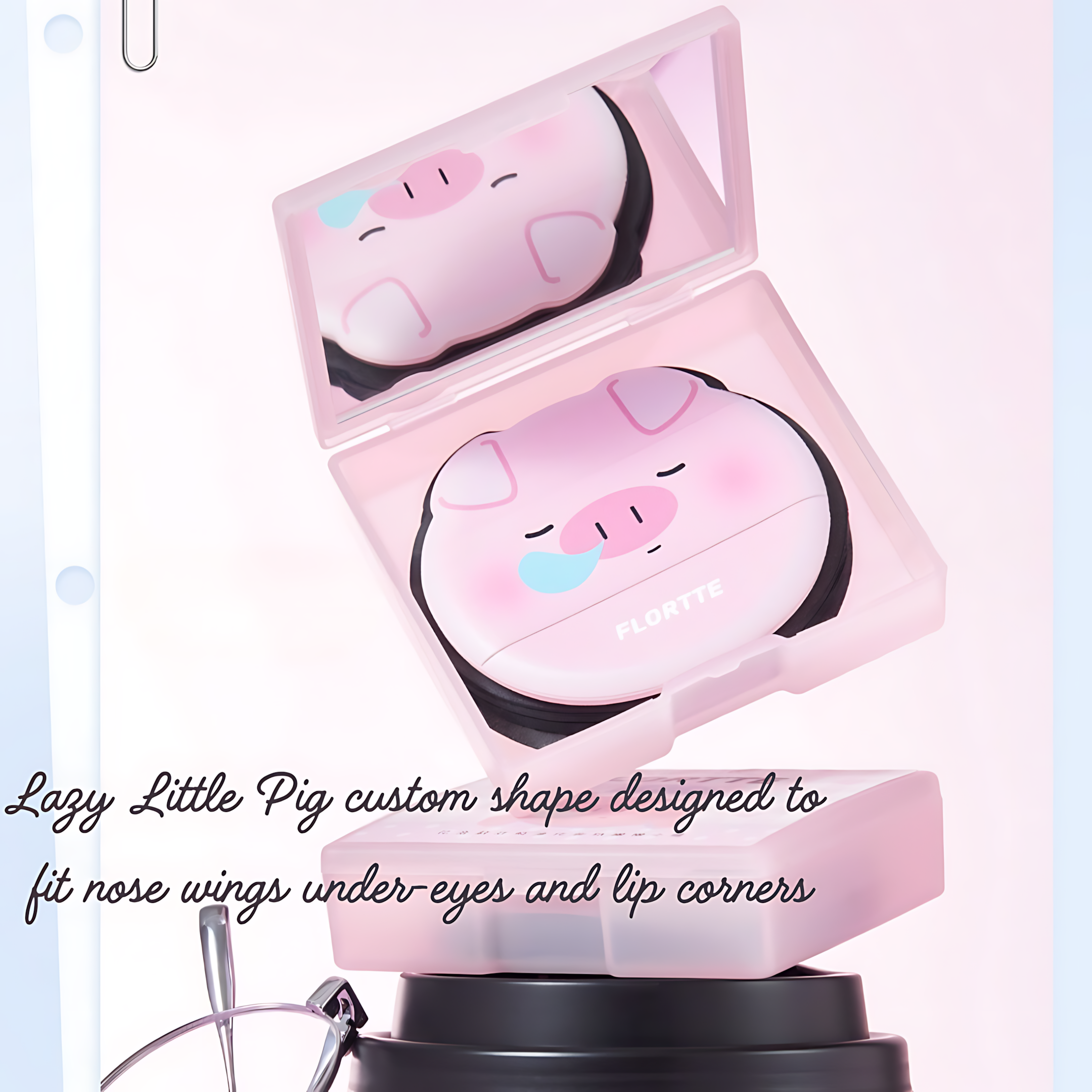 FLORTTE Oil Absorbing Paper (Lazy Little Pig) 2boxes 花洛莉亚吸油化妆纸(懒懒小猪)