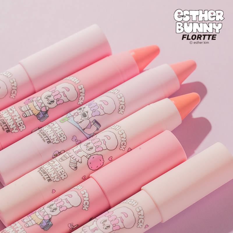 Flortte X ESTHER BUNNY Blush Stick 3.5g 花洛莉亚x艾丝乐小兔联名款天生粉红系列腮红笔