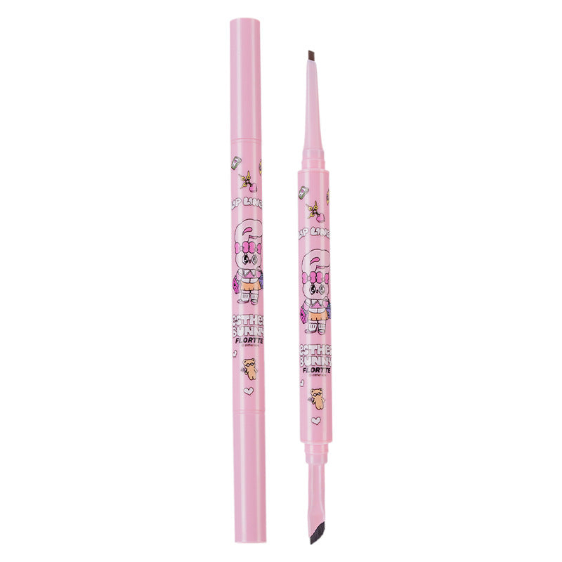 Flortte X ESTHER BUNNY Dual-Ended Eyeliner Pencil 0.5g 花洛莉亚x艾丝乐小兔联名款天生粉红系列双头眼线胶笔