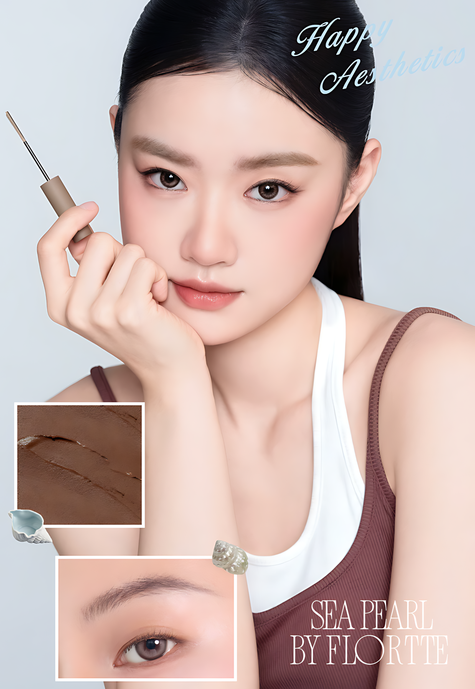 Flortte Glass Sea Series Brow Mascara 4.5g 花洛莉亚玻璃海系列染眉膏