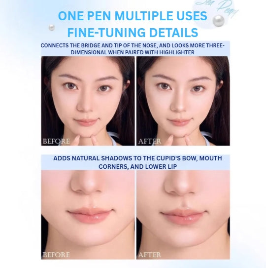 Flortte Glass Sea Series Double-Ended Highlighter and Contour Pen 0.98g+0.3g 花洛莉亚玻璃海系列双头高光修容笔