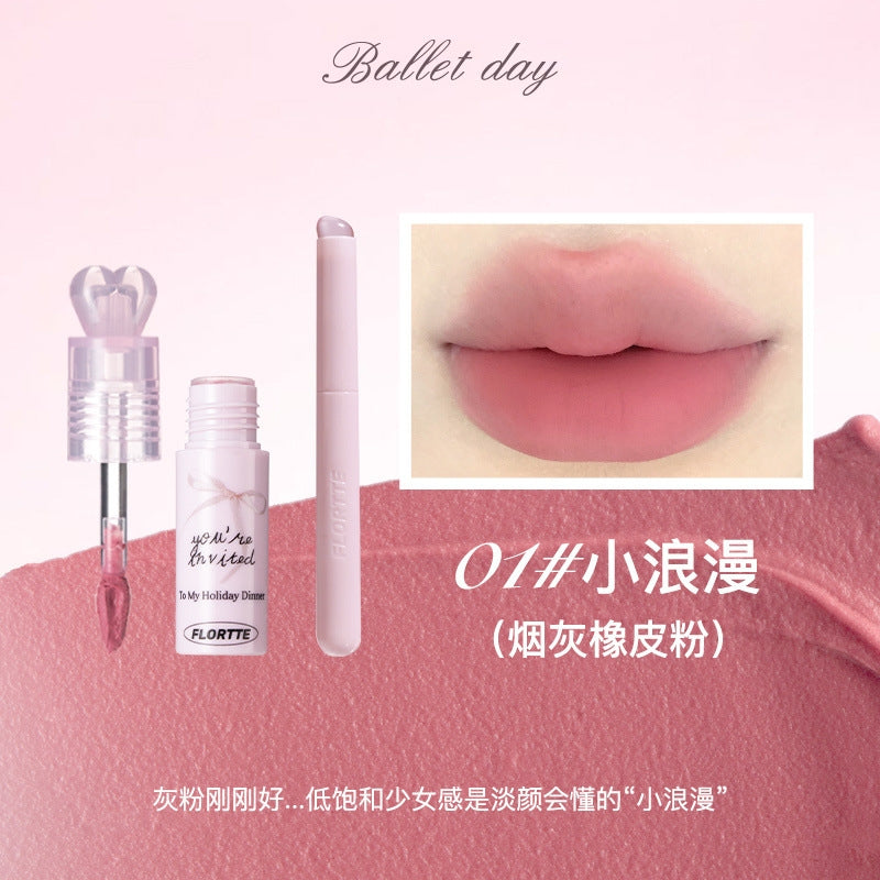 Flortte Little Bowknot Series Milk Cake Lip Cream 2.2g 花洛莉亚小蝴蝶结系列奶糕唇霜