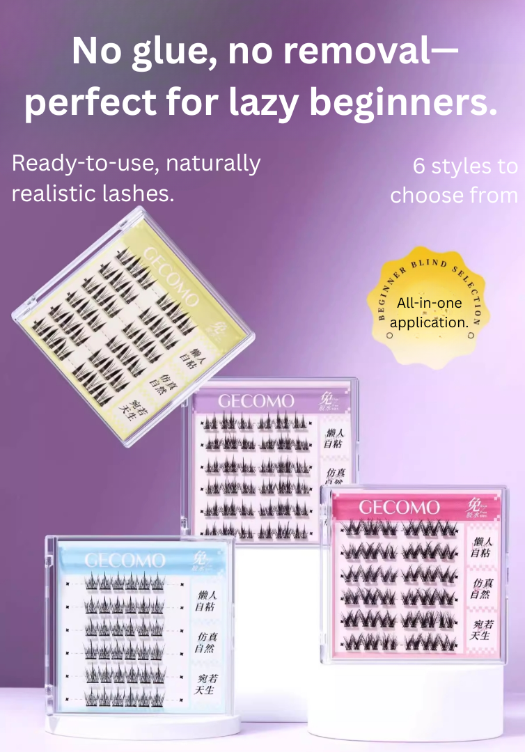 GECOMO Glue-Free False Eyelashes 36pcs/box 格蒙免胶水假睫毛