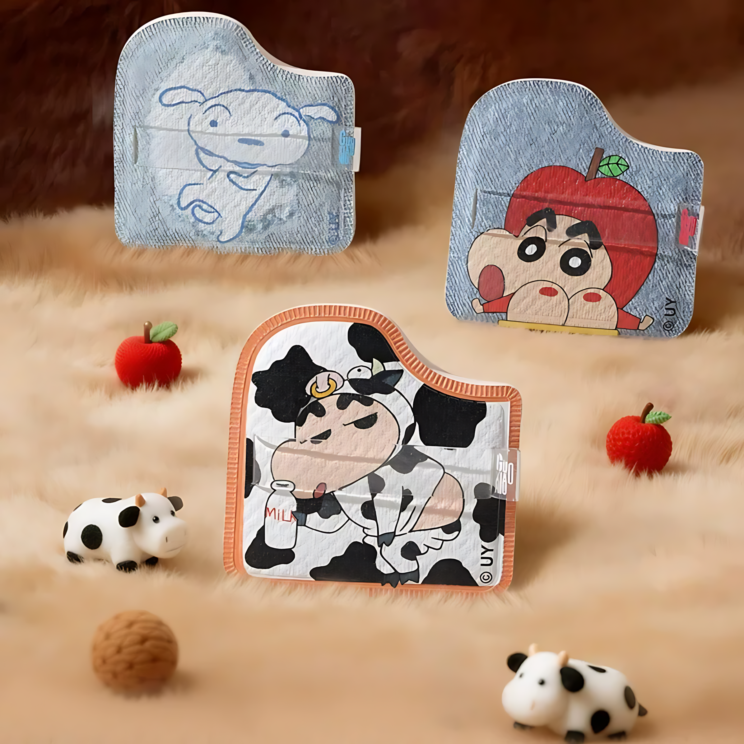 GUOXIAONIU × Crayon Shinchan Denim Chocolate Marshmallow Puff 1pc 郭小妞×蜡笔小新牛仔巧克力棉花糖粉扑