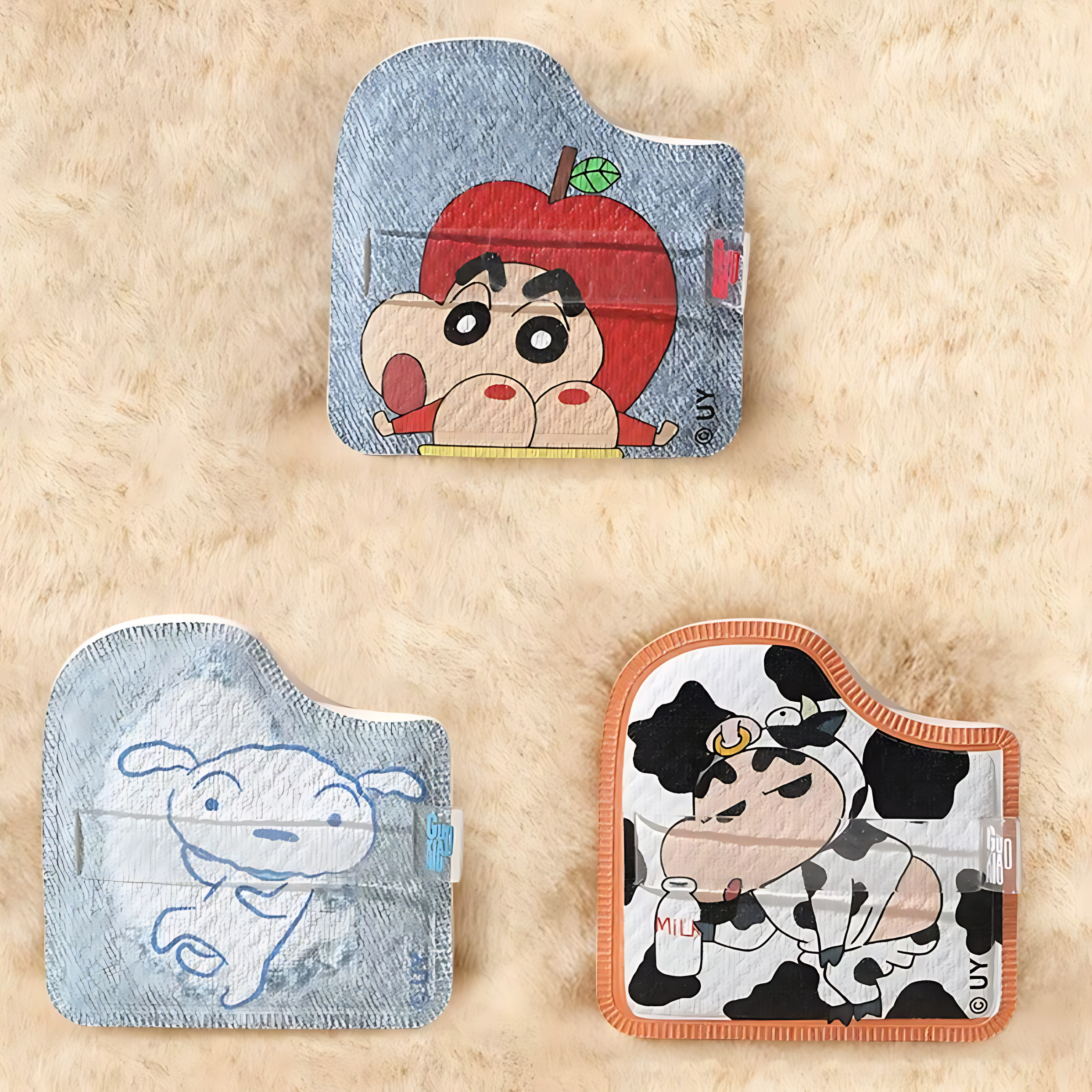 GUOXIAONIU × Crayon Shinchan Denim Chocolate Marshmallow Puff 1pc 郭小妞×蜡笔小新牛仔巧克力棉花糖粉扑