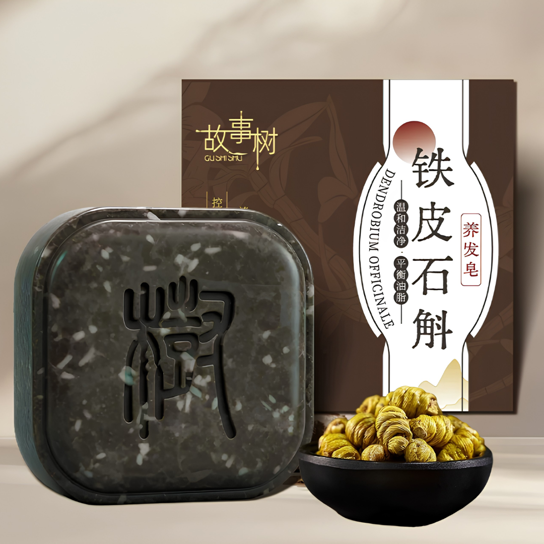 GU SHI SHU Dendrobium Herbal Hair Care Soap 100g 故事树铁皮石斛养发皂