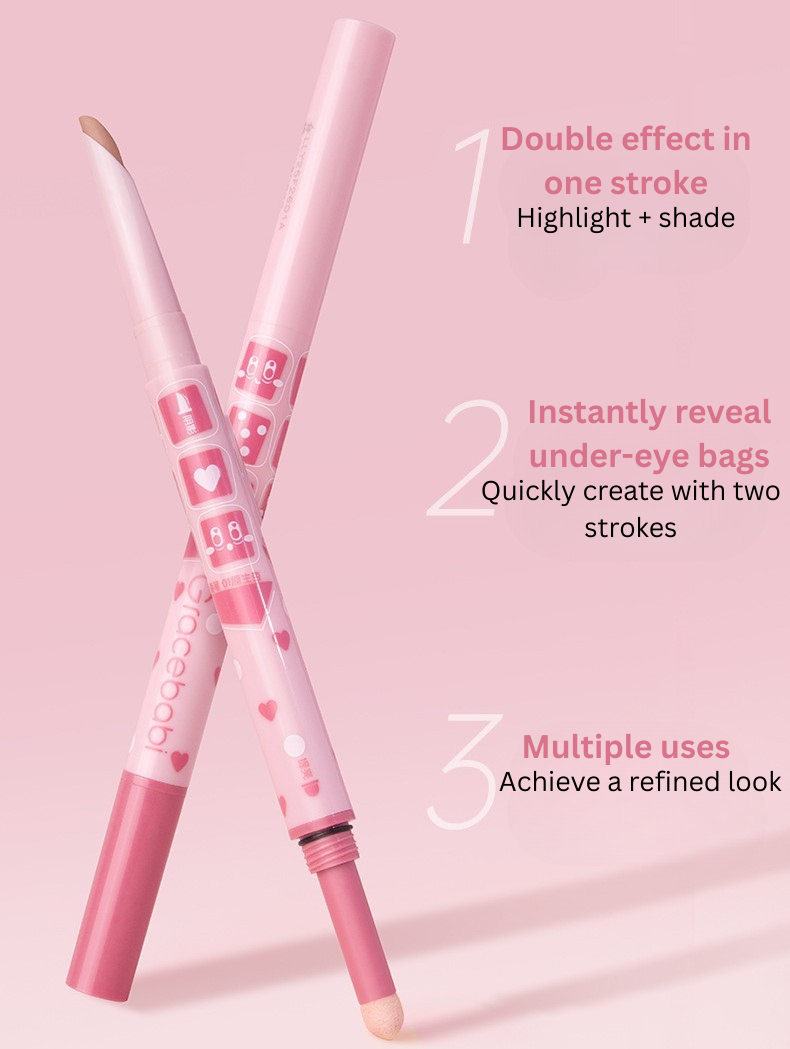 Gracebabi 3D Plump Dual-End Under-Eye Highlighting Pencil 300mg+280mg 瑰宝秘语立体嘭然双头卧蚕笔