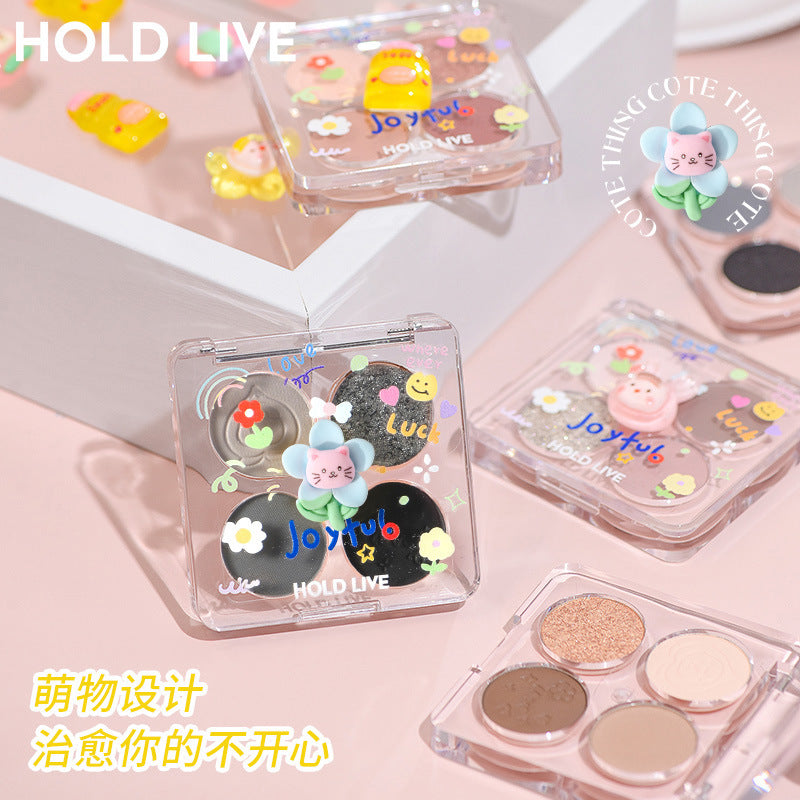 HOLD LIVE Cartoon Cute 4-color Eyeshadow Holdlive 卡通萌物四色眼影盘 1PCS
