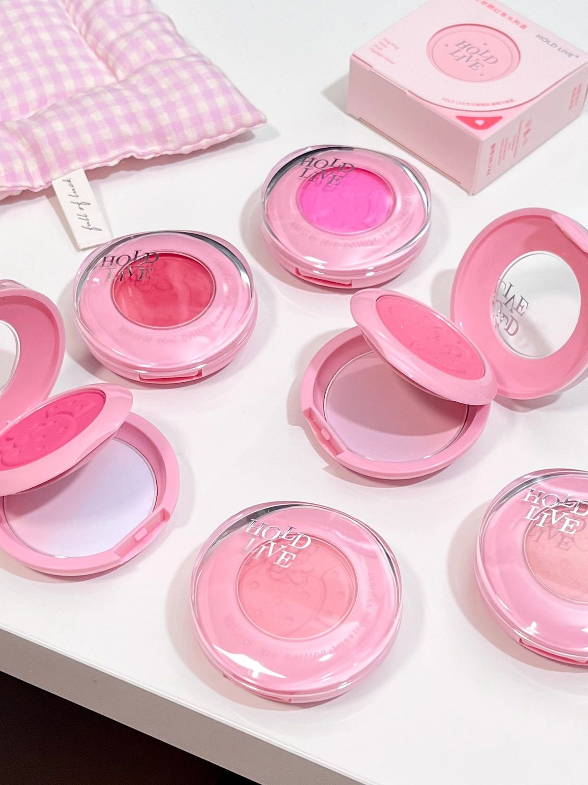 HOLDLIVE Puff Cloud Matte Blush & Highlighter Palette 9.5g 侯爱嘭嘭雾感腮红高光盘 ...
