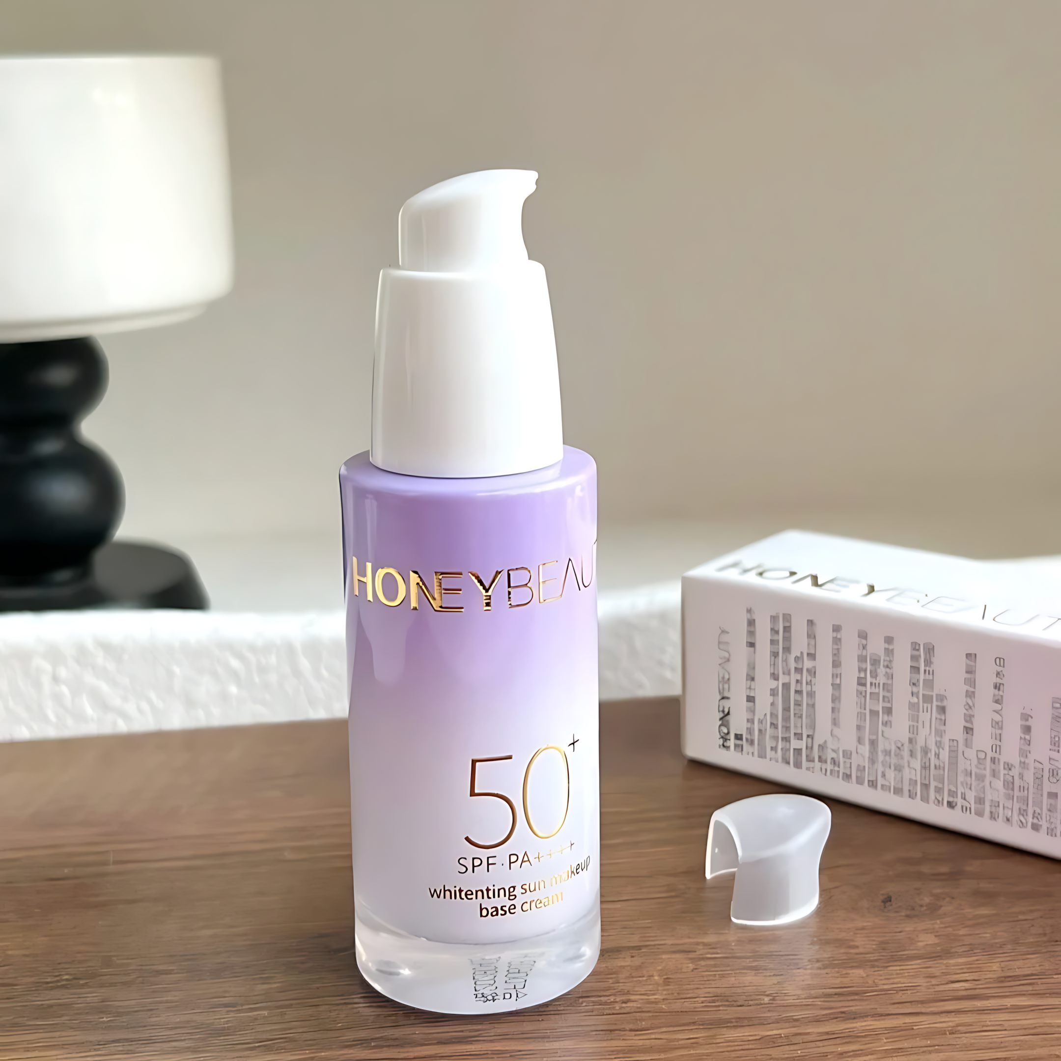 HONEY BEAUTY Whitenting Sun Makeup Base Cream SPF50+PA++++ 30g 透蜜润色美白防晒隔离霜