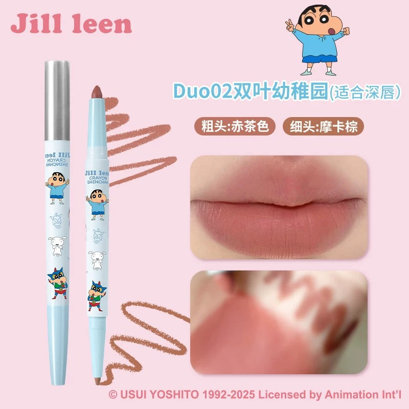 JILL LEEN × Crayon Shinchan Dual-Ended Lip Liner Pencil 0.9g+0.2g 玖丽×蜡笔小新联名款双头唇线笔
